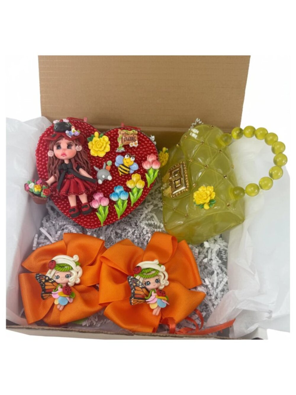 Birthday Gift Set for Girls | Jewelry Box, Purse & Hair Bows